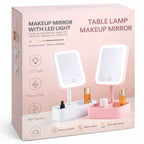 LED Makeup Mirror with Storage Base – Touch Control 3 Light Modes
