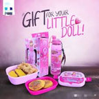 Kids Gift Lunch Box Set – Lunch Box + Water Bottle Combo (Cute Cartoon Design)