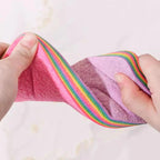 Pack of 2 Rainbow Microfiber Reusable Dishcloth – Multi-Purpose Kitchen Cleaning Cloth