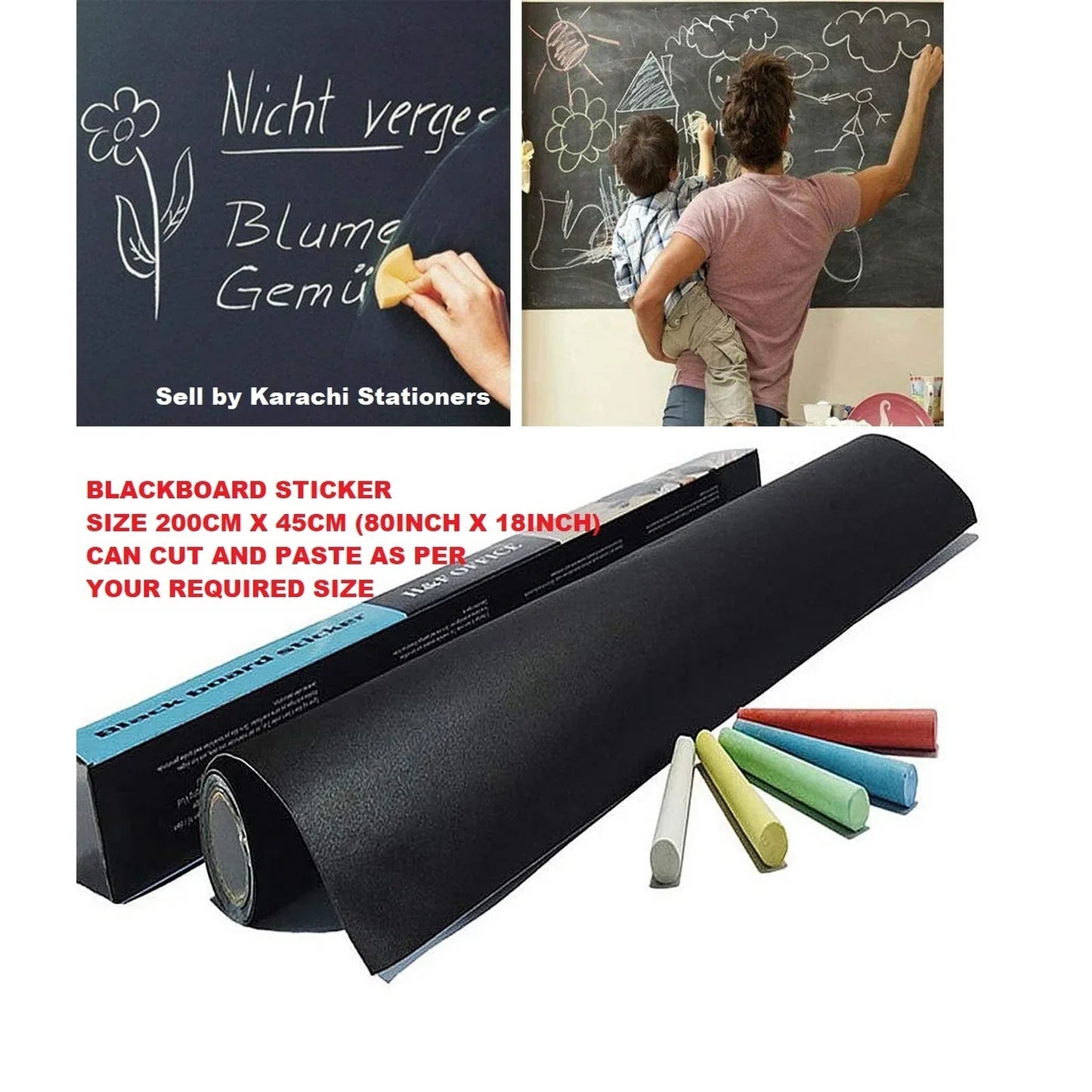 Blackboard Wall Sticker Removable Chalkboard Sticker for Kids & Home