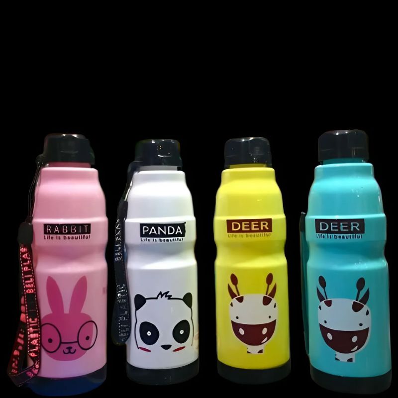 Pack of 2 Panda Kids School Water Bottle – 450ML Cartoon Bottle