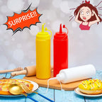 Ketchup Red & Yellow Squeeze Bottles (Pack of 2) – Leakproof Sauce Dispenser Set