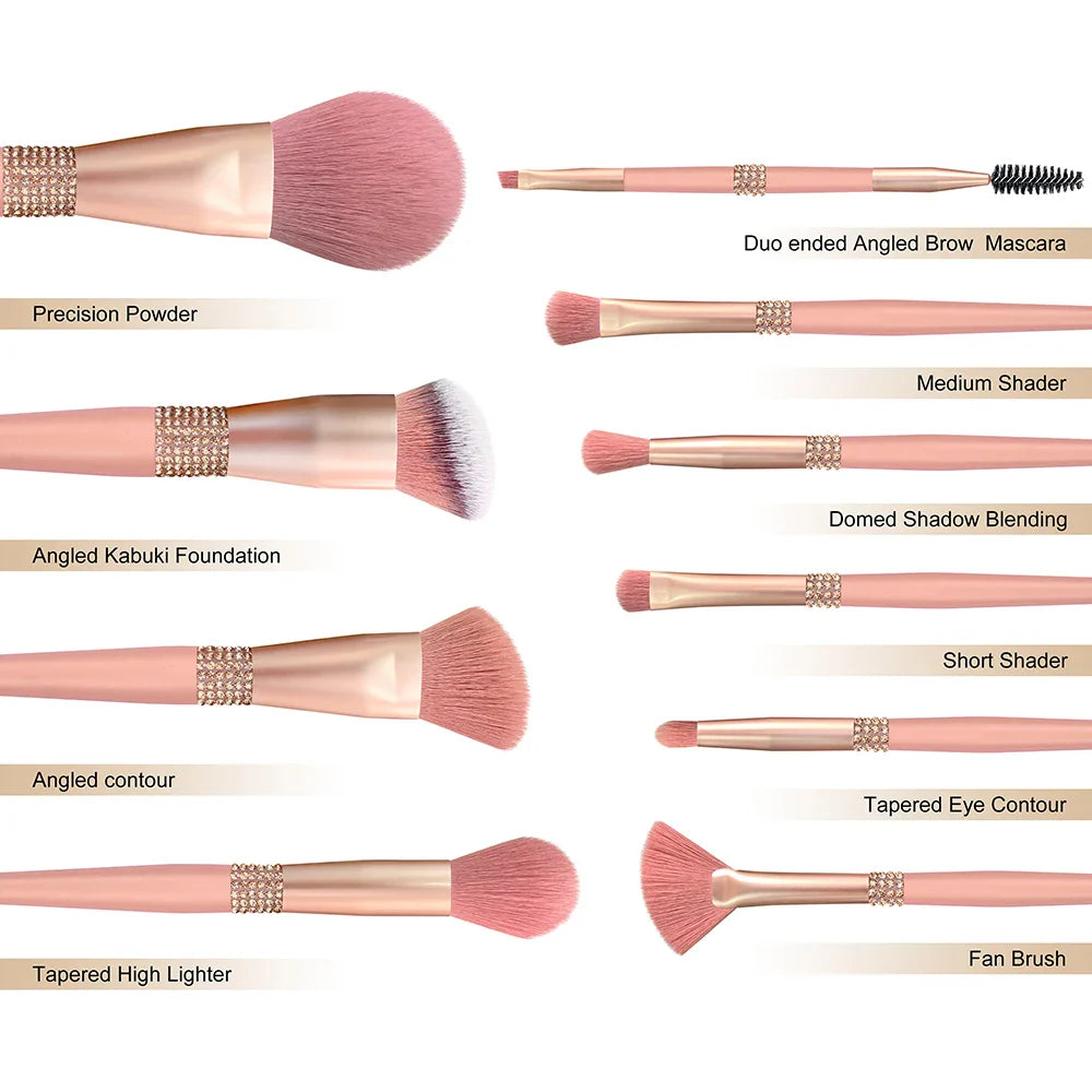 BH Cosmetics 12pcs Makeup Brush Set with Bucket Holder – Super Soft Professional Cosmetic Brushes Kit