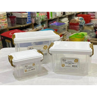 ARONI Storage Box Set (3PCS) – Airtight Plastic Containers with Lock Lid | Multi Size Kitchen Organizer Boxes