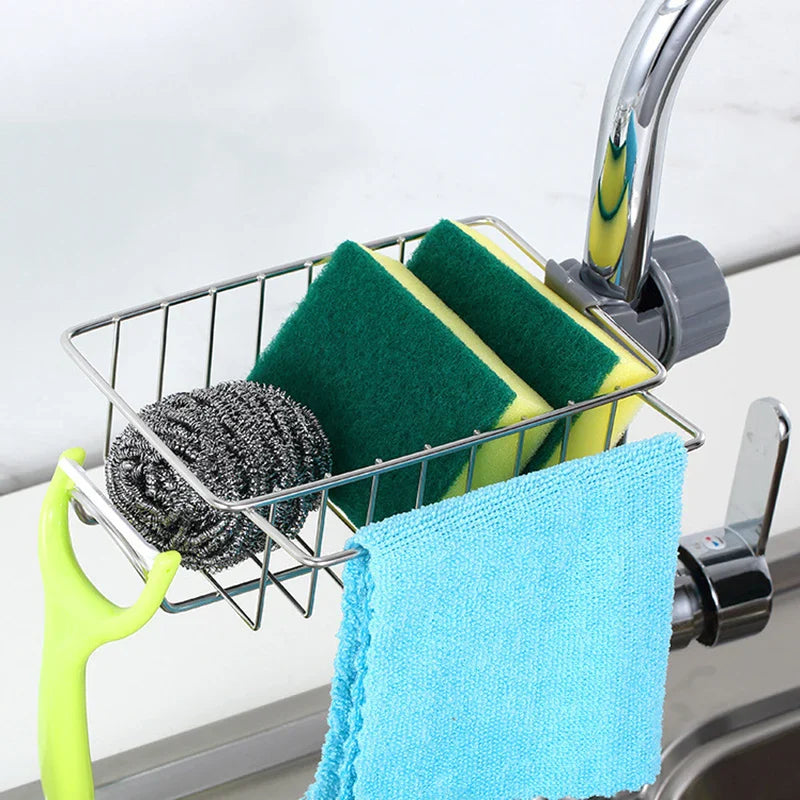 Kitchen Sink Rack Organizer – Faucet Sponge Holder & Storage Caddy