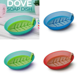 Pack of 2 Dove Soap Holder – Leaf Design Self-Draining Soap Dish | Bathroom & Kitchen Soap Stand