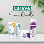CeraVe 4-in-1 Skincare Kit – Cleanser, Retinol Serum, Sunscreen SPF 50 & Night Cream