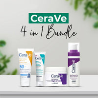 CeraVe 4-in-1 Skincare Kit – Cleanser, Retinol Serum, Sunscreen SPF 50 & Night Cream