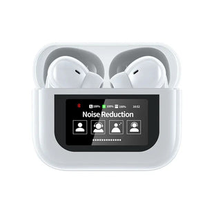 A9 Smart Tactile Wireless Earbuds – Touch Screen Display, Noise Reduction & Bluetooth