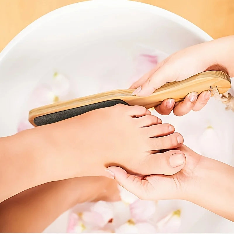 Wooden Foot File – Callus Remover & Dead Skin Scrubber for Smooth Soft Feet