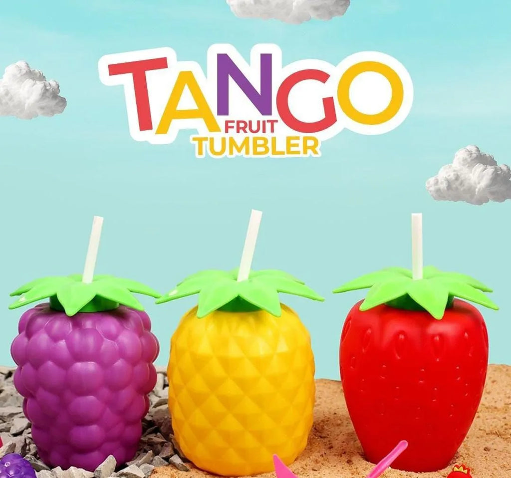 Pack of 2 Tango Fruit Tumbler – Pineapple Style Straw Cup (Cute Summer Drink Cup)