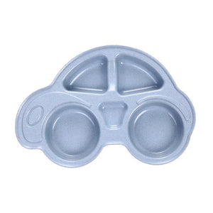 Pack of 2 Car Shape Kids Plate – Multi-Section Cartoon Food Serving Tray for Children