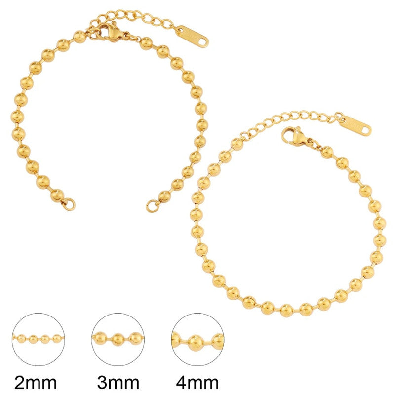 Gold Ball Bracelet for Women – Elegant Minimal Chain Bracelet