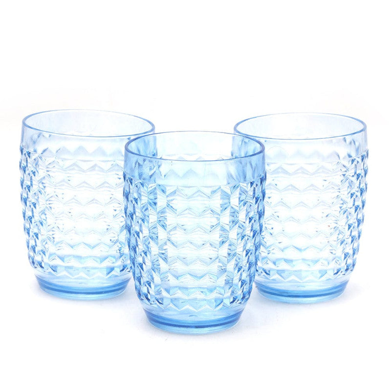 Diamond Plastic Glass Set (Pack of 2) – Stylish & Durable Drinking Glasses
