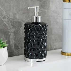 450ML Luxury Soap Dispenser – Elegant Hand Wash & Sanitizer Pump Bottle (Textured Design)