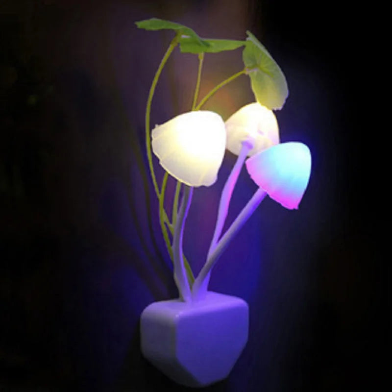 Pack of 2 Colorful Mushroom LED Night Light – Automatic Sensor Lamp for Bedroom & Kids Room