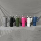 Simple Stainless Steel Tumbler – Large Capacity Insulated Coffee Cup with Handle