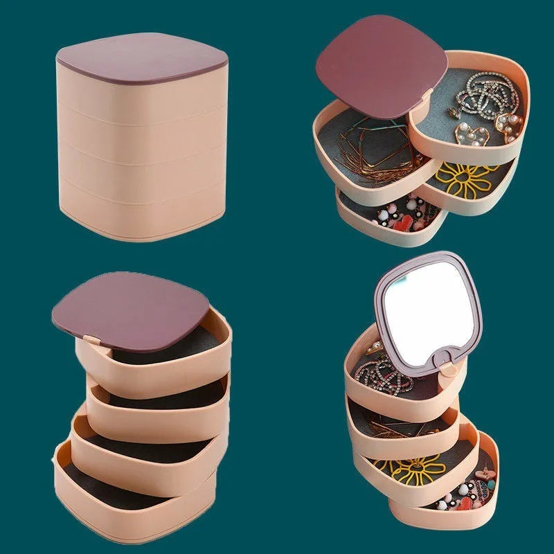 Plastic Jewellery Organizer Box – Multi-Layer Storage Case for Accessories