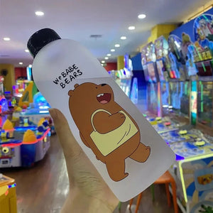 Panda Bear Transparent Water Bottle – Cute Straw Bottle (Leakproof & BPA Free)