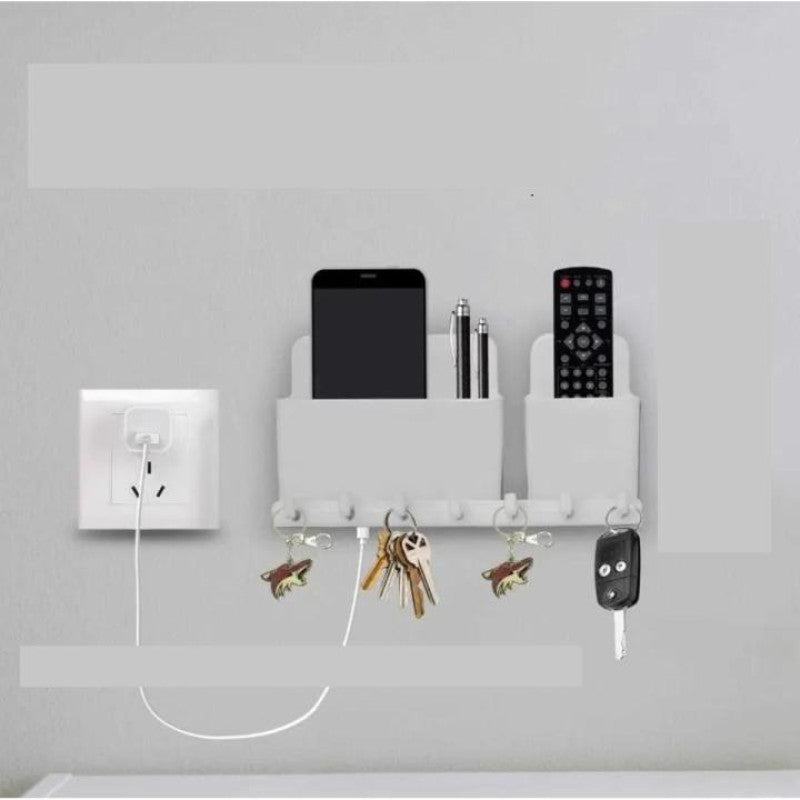 Wall Mounted Holder – Multi-Purpose Remote, Mobile & Key Organizer