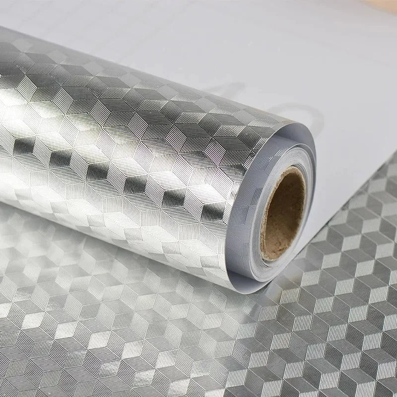 Silver Foil Kitchen Sheet (45x150cm) – Self Adhesive Aluminum Cabinet & Countertop Protector