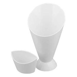 Fries Holder with Sauce Compartment – Snack Serving Cup | French Fries & Dip Holder Bowl