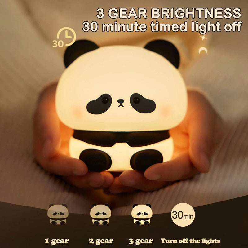 Cute Panda Rechargeable Night Lamp – Soft Silicone LED Touch Light