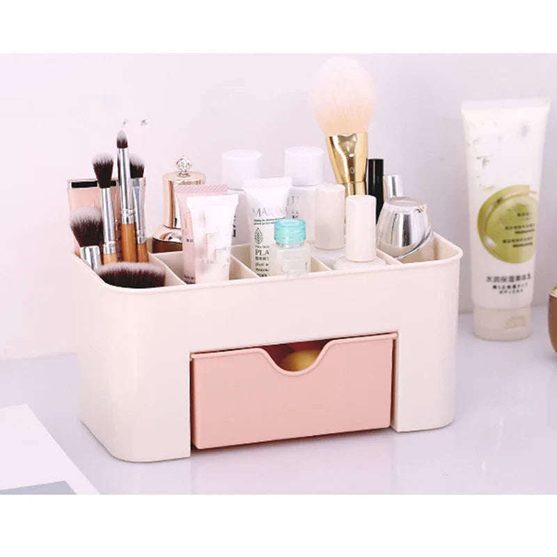 Cosmetic Organizer Box with Drawer – Makeup & Skincare Storage Holder