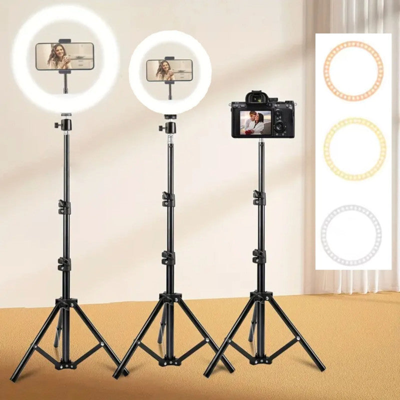 LED Ring Light with Stand – Adjustable Tripod Light for Makeup, TikTok & YouTube