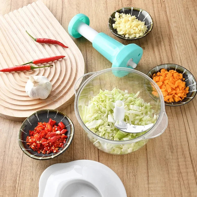 Push Chopper 1.5 Litre – Manual Vegetable Chopper | Press & Chop Cutter for Onion, Garlic