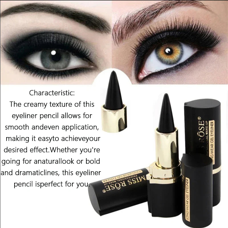 Miss Rose Kajal Stick – Long Lasting Waterproof Gel Eyeliner | Smudge Proof Deep Black Kajal