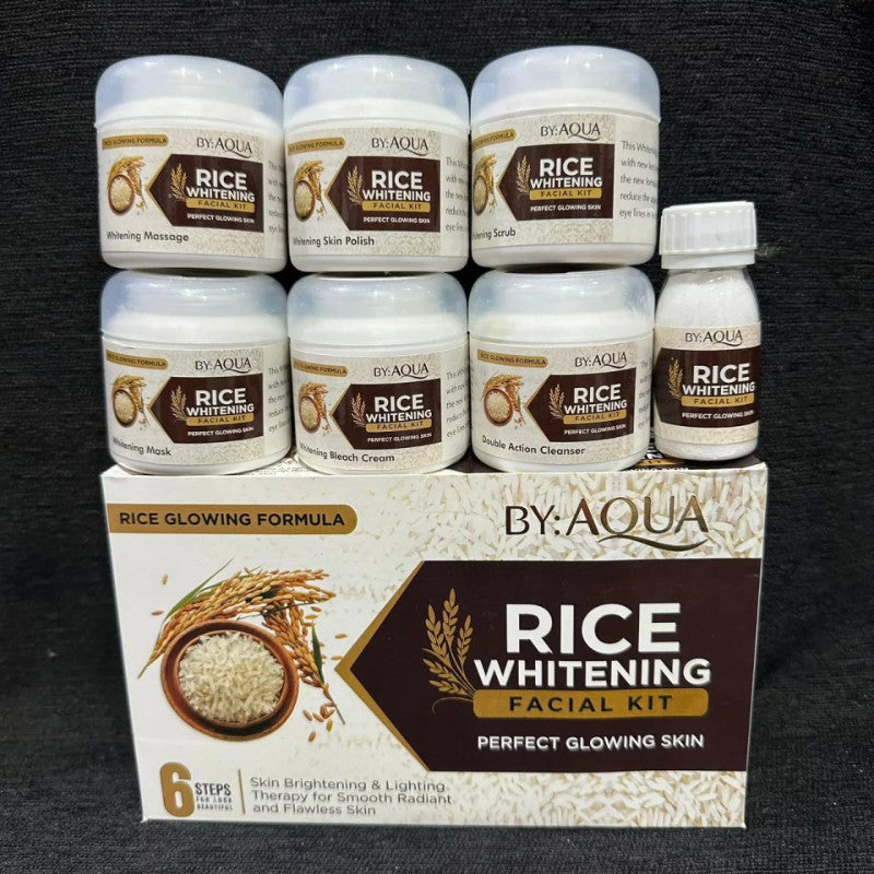 Aqua Rice Whitening Facial Kit – 6 Step Glow Facial Set | Brightening & Smooth Skin Care Kit