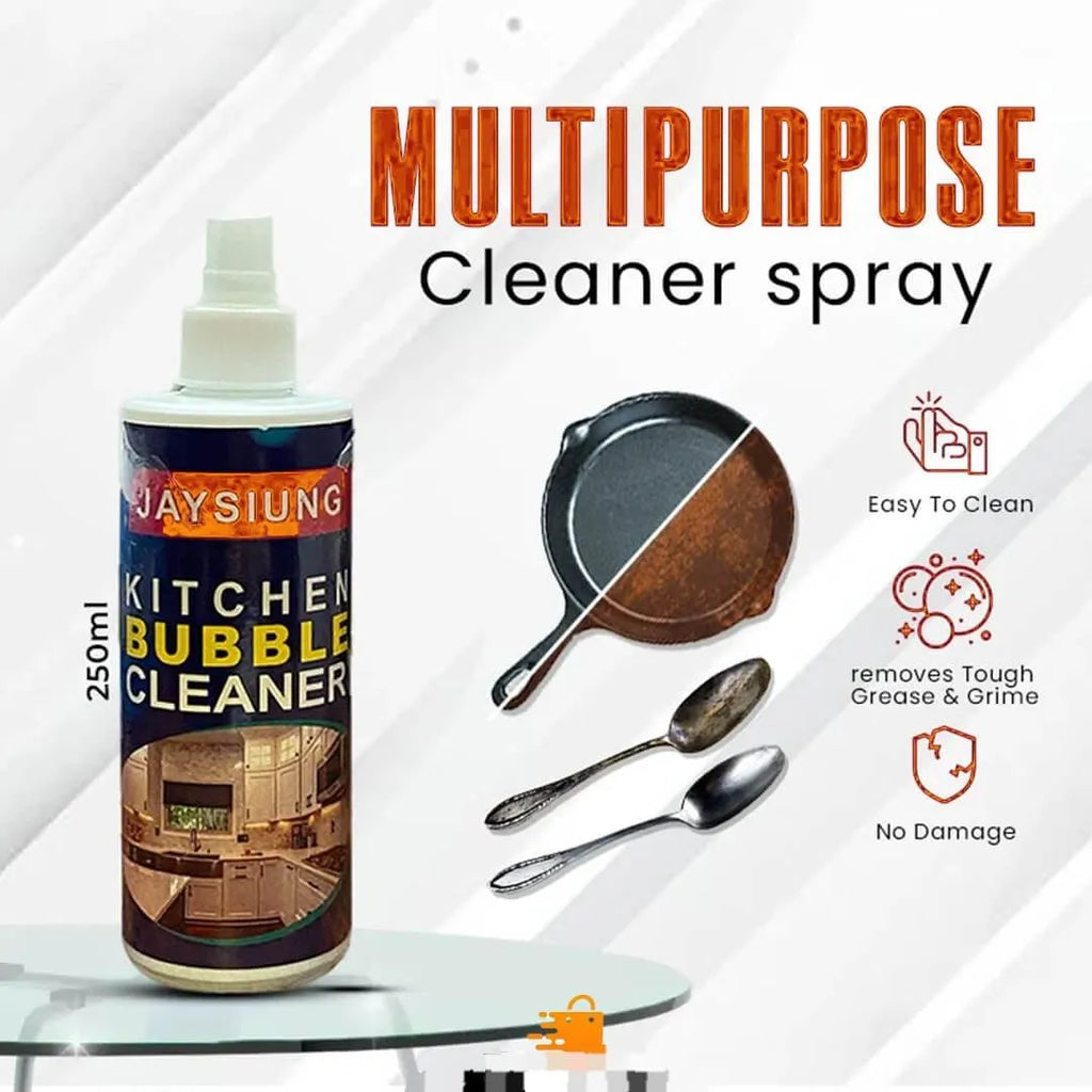 Kitchen Bubble Cleaner Spray – Powerful Grease & Burn Remover | Multi Surface Foam Cleaner