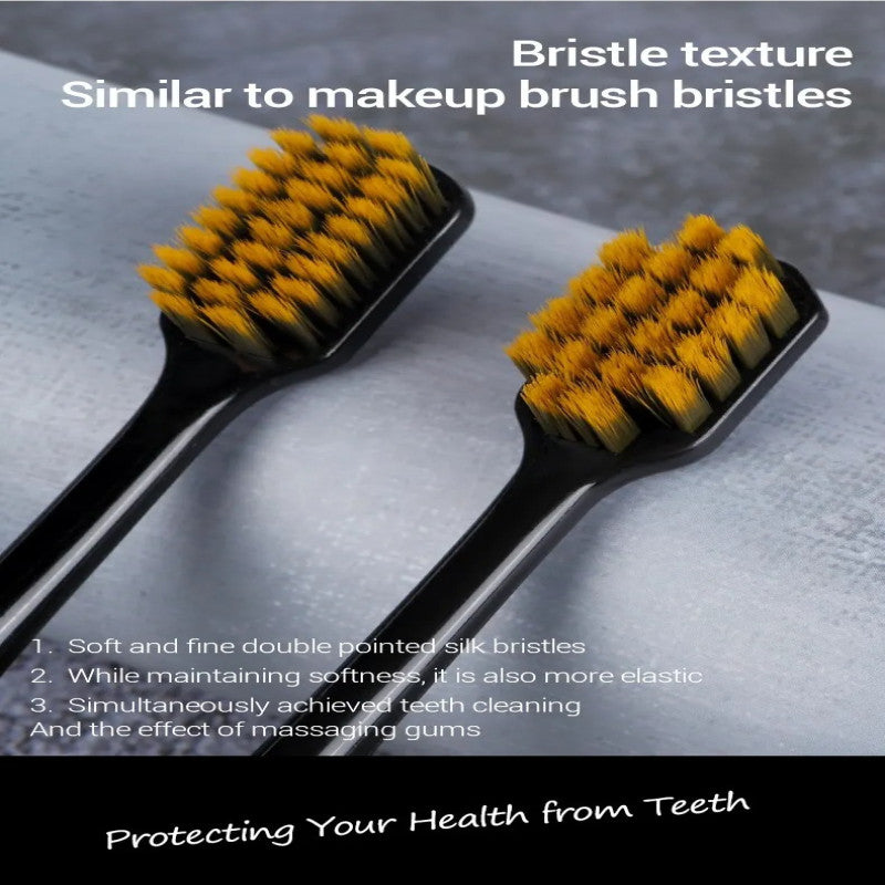 Charcoal Silk Soft Toothbrush – Ultra Soft Bristles Premium Adult Brush (For Men & Women)