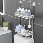 2 Layer Bathroom Storage Rack – Wall Mounted Organizer Shelf