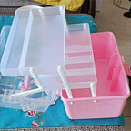 Multi-Layer Desk Organizer Box – Portable Storage Case with Compartments