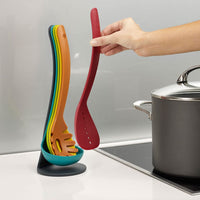5 Pcs Kitchen Spoon Set with Stand – Heat Resistant Cooking Utensils