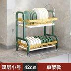 2 Layer Kitchen Dish Rack Organizer – Stainless Steel Plate & Utensil Holder