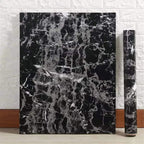 Black Marble Sticker Sheet (60x200cm) – Self Adhesive Waterproof PVC Kitchen Countertop & Cabinet Cover