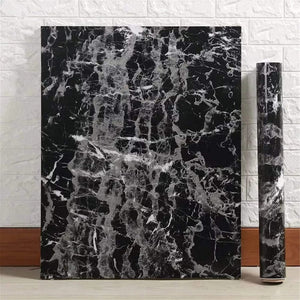 Black Marble Sticker Sheet (60x200cm) – Self Adhesive Waterproof PVC Kitchen Countertop & Cabinet Cover