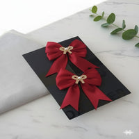 Pack of 4 Bow Hair Clips with Stone – Stylish Girls Hair Accessories