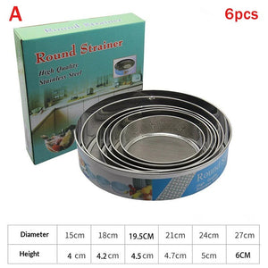 6 Pcs Fine Mesh Flour Sifter Set – Stainless Steel Baking Sieves