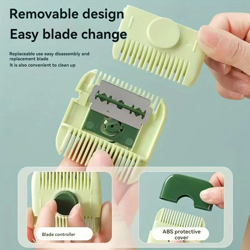 2-in-1 Hair Cutting Comb – Safe Hair Trimming Comb with Blade | Easy Home Haircut Tool