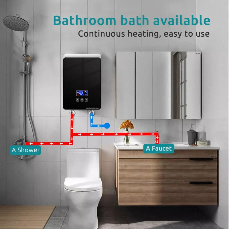 Instant Tankless Electric Water Heater – LCD Display | Energy Saving Instant Geyser for Home