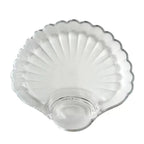 Pack of 2 Crystal Sea Shell Plate – Elegant Glass Serving Plate with Sauce Compartment