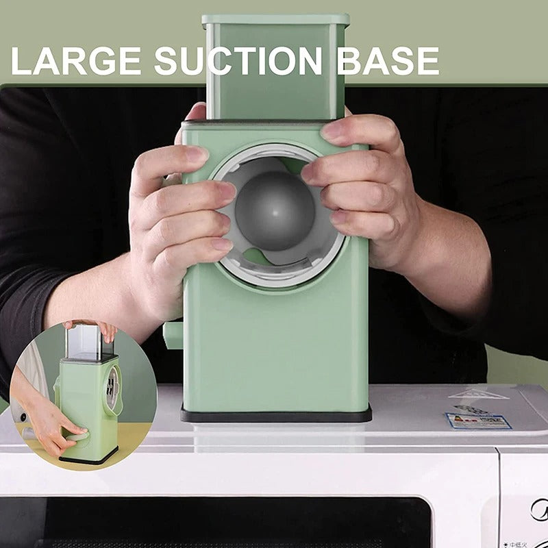 Manual Rotary Vegetable Cutter – Multi Blade Kitchen Slicer & Grater | Camera Style Vegetable Chopper