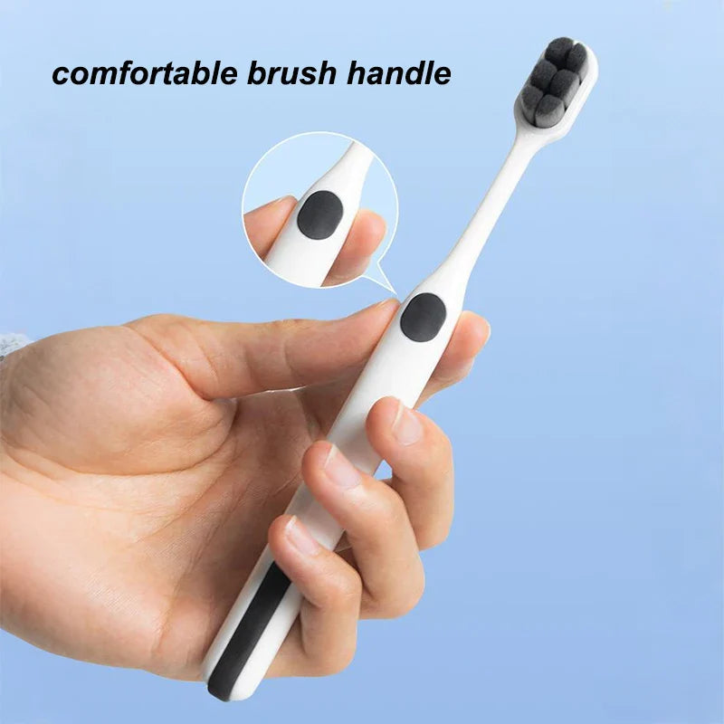 LOTUS Soft Toothbrush – Ultra Soft Bristles Adult Brush (White/Black Premium Design)