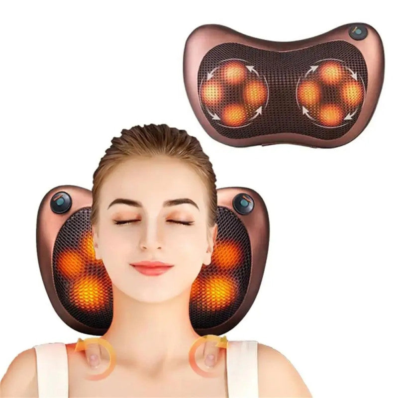 Shiatsu Car Pillow Massager – Electric Neck & Back Massager with Heat | Relaxation Cushion