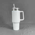 Simple Stainless Steel Tumbler – Large Capacity Insulated Coffee Cup with Handle