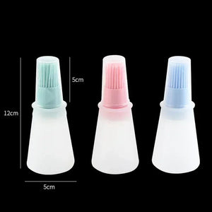 Pack of 2 BBQ Oil Brush Bottle – Silicone Basting Brush with Dispenser